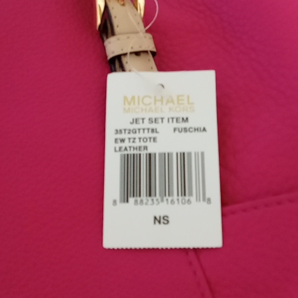 MICHAEL KORS Purse PINK FUSIA Jet Set Handbag New Shoulder Womens Gift Holiday - Picture 12 of 12